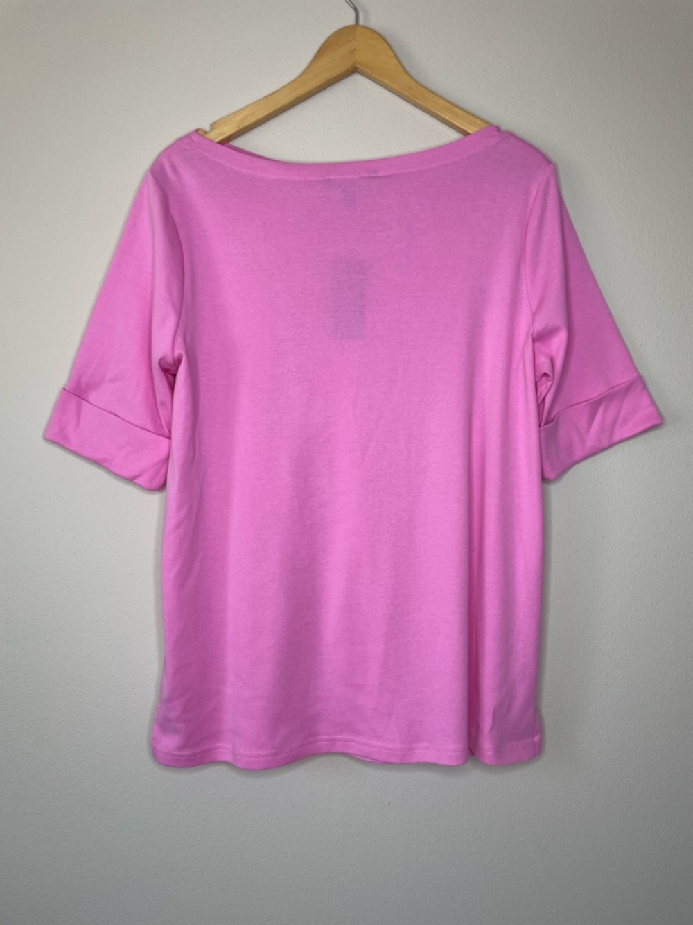 NEW Lauren Ralph Lauren Pink Boatneck Short Sleeve Tee - Picture 4 of 9